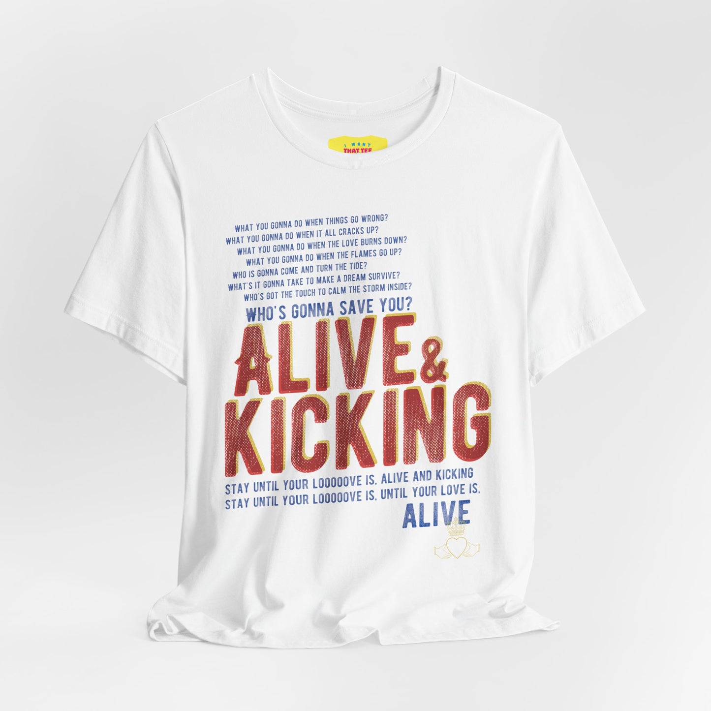 SIMPLE MINDS - ALIVE & KICKING (Unisex Jersey Short Sleeve Tee)