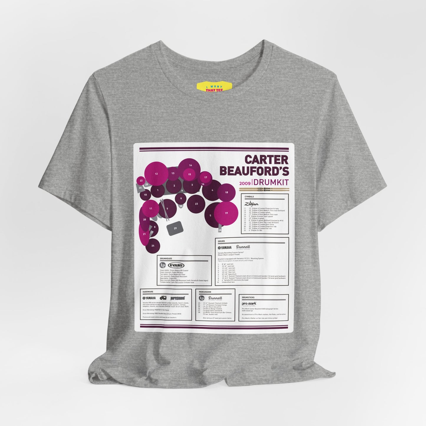 CARTER BEAUFORD 2009 DRUMKIT (Unisex Softstyle T-Shirt)