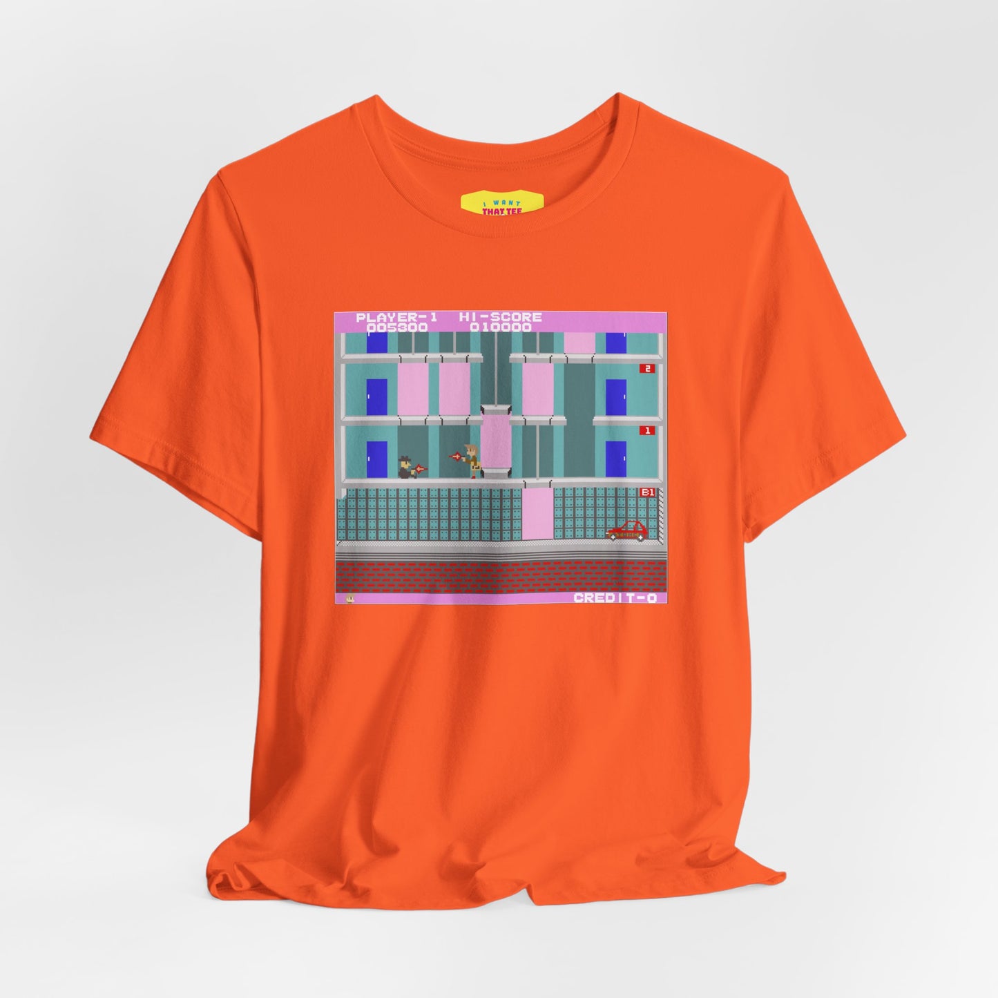 ELEVATOR ACTION ARCADE SCREEN (Unisex Jersey Short Sleeve Tee)