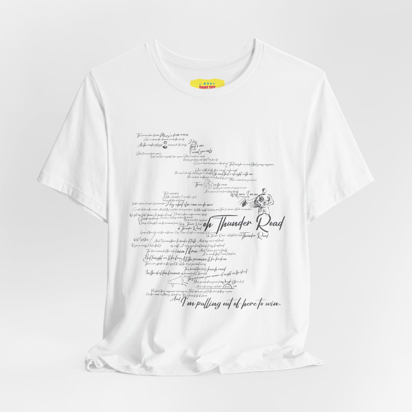 THUNDER ROAD - BRUCE SPRINGSTEEN LYRICS (Unisex Softstyle T-Shirt)