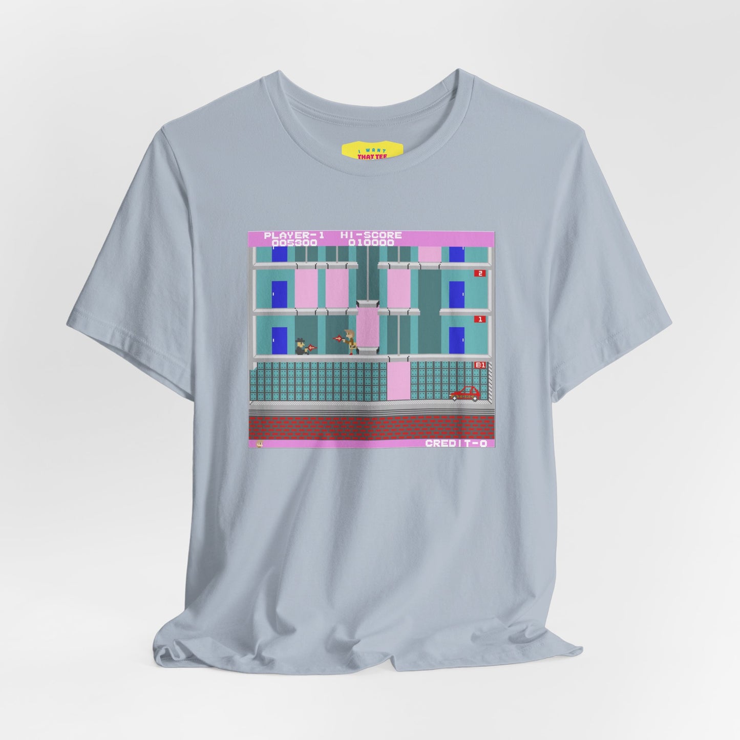 ELEVATOR ACTION ARCADE SCREEN (Unisex Jersey Short Sleeve Tee)