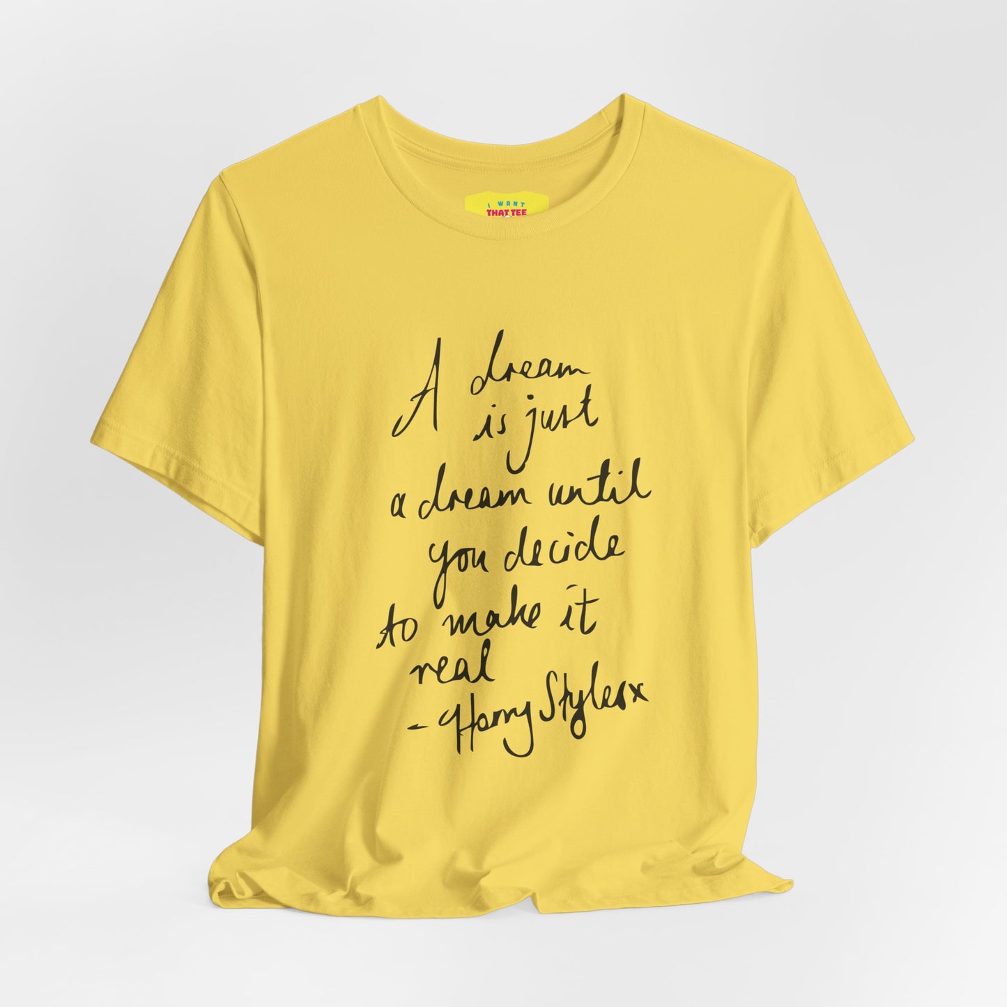 A DREAM IS JUST A DREAM - HARRY STYLES (Black text, Unisex Softstyle T-Shirt)