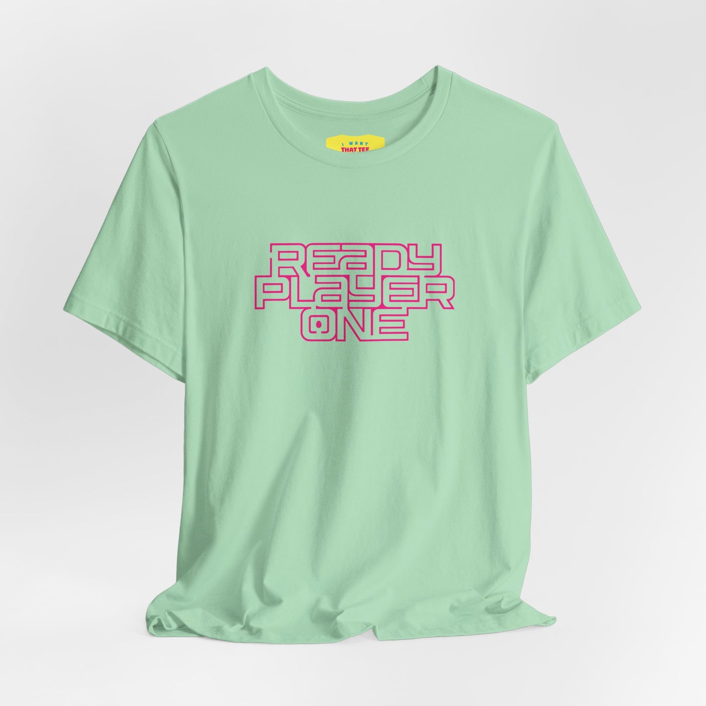 READY PLAYER ONE - STEVEN SPIELBERG'S MOVIE (Pink text, Unisex Softstyle T-Shirt)